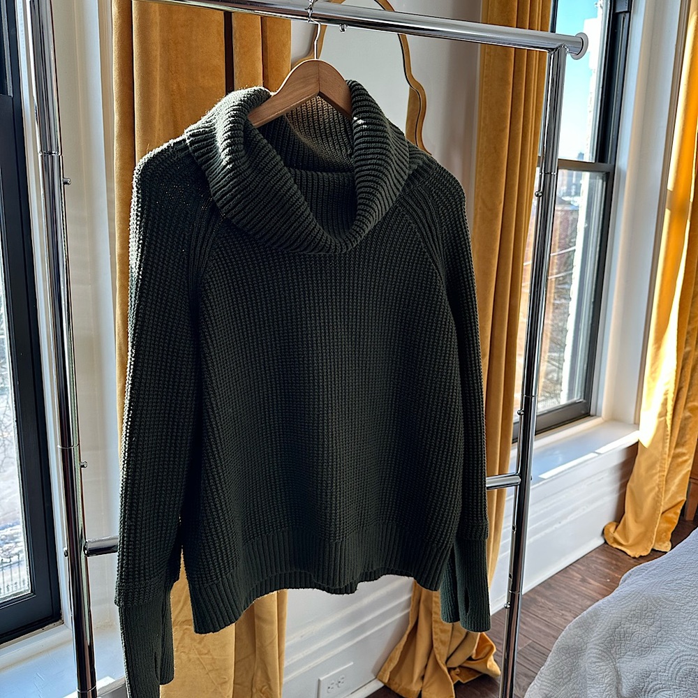 Market and Spruce Olive Green Cowl Neck Sweater